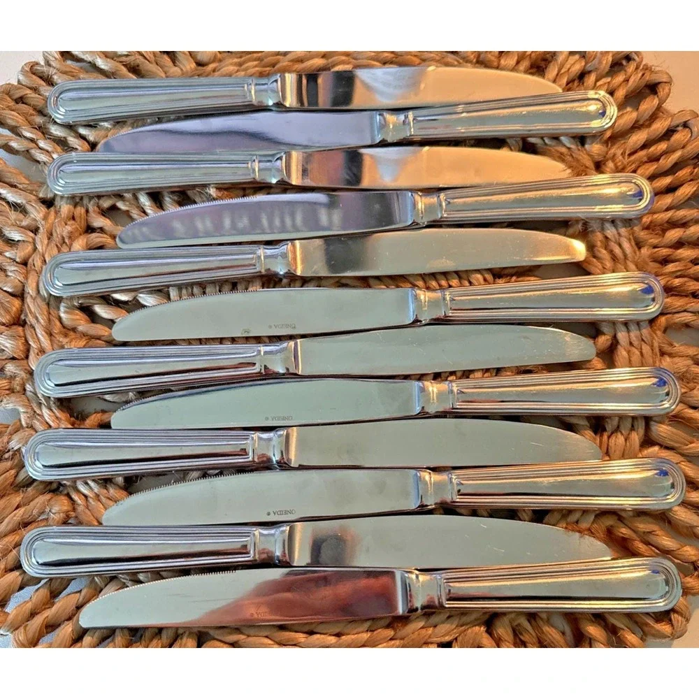 Oneida‎ OMNIA Dinner Knives 18/10 Stainless Gloss Double Outline 9 3/8